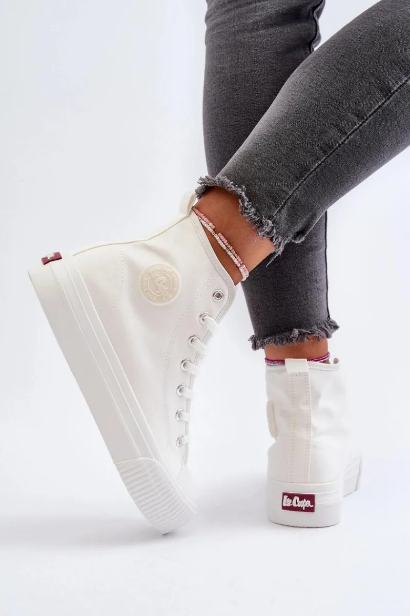 Clearance Lee Cooper Trampki Damskie Wysokie LCW-24-02-2132 Białe