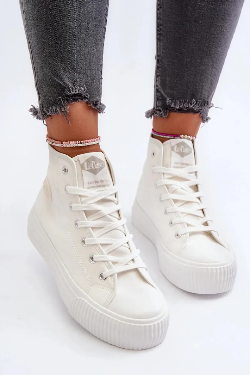 Clearance Lee Cooper Trampki Damskie Wysokie LCW-24-02-2132 Białe