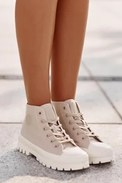 Trampki Damskie Big Star|Trampki Damskie Wysokie>Big Star Shoes Trampki Damskie Z Cholewką Za Kostkę Big Star OO274006 Beżowe Beżowy