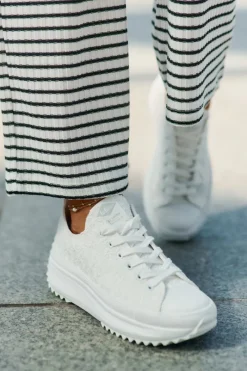 Trampki Damskie Niskie>Lee Cooper Trampki Damskie Z Haftem Na Platformie LCW-25-31-3465L Białe