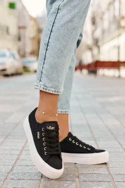 Outlet Lee Cooper Trampki Damskie Z Koronką LCW-25-31-3439L Czarne Czarny