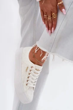 Best Lee Cooper Trampki Damskie Z Koronką LCW-25-31-3438L Białe