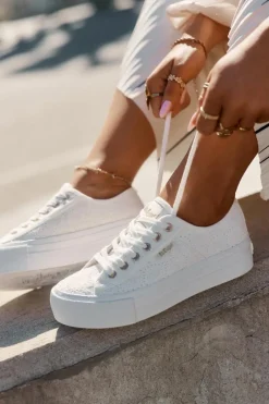 Best Lee Cooper Trampki Damskie Z Koronką LCW-25-31-3438L Białe