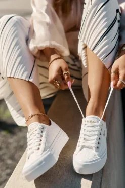 Best Lee Cooper Trampki Damskie Z Koronką LCW-25-31-3438L Białe