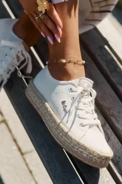 Hot Trampki Damskie Z Plecionką LCW-25-44-3217 Białe Damskie Trampki Damskie Niskie