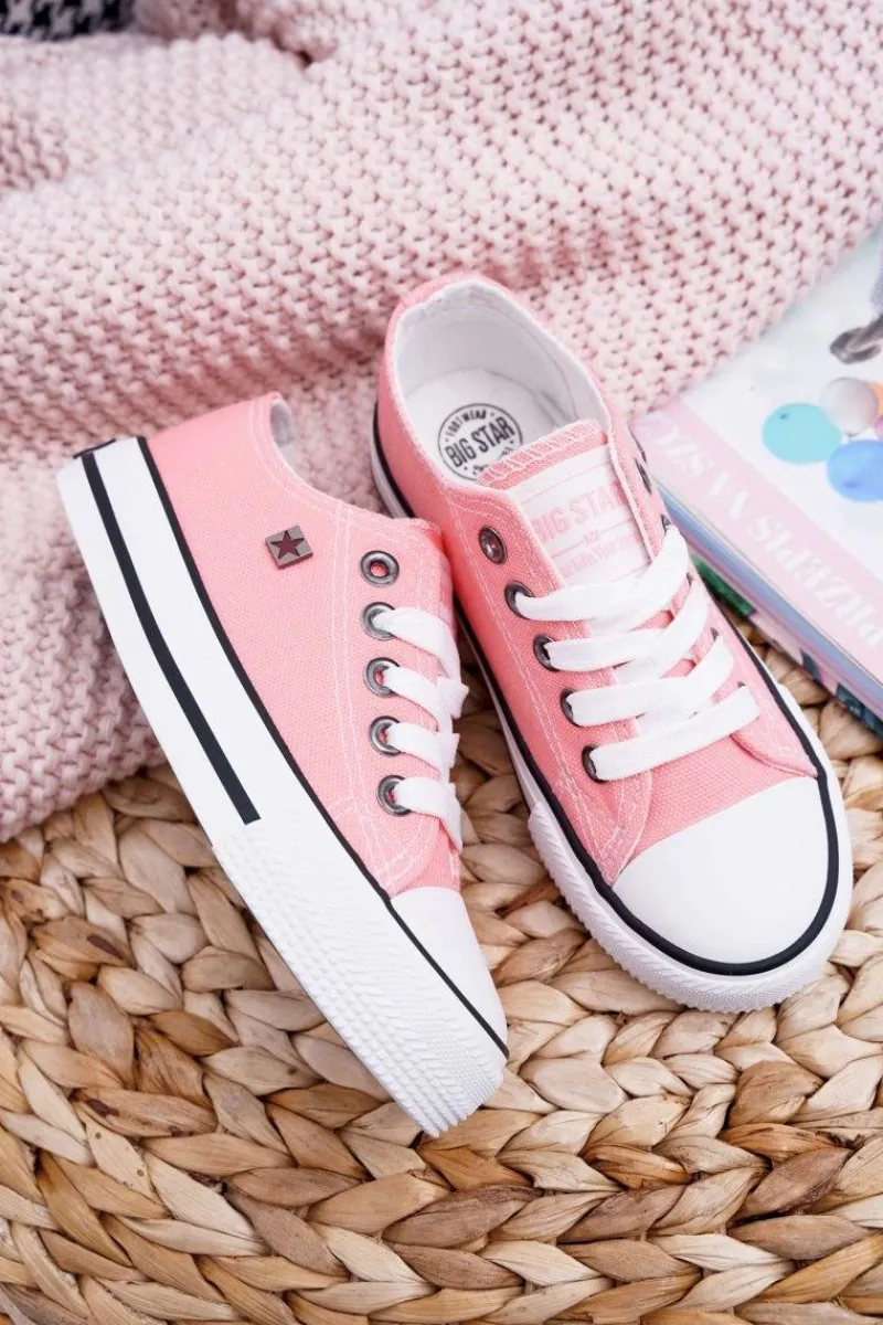 Outlet Big Star Shoes Trampki Dziecięce Big Star FF374204 Łososiowe