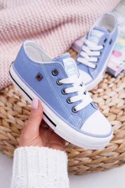 Best Trampki Dziecięce Big Star FF374203 Niebieskie Dzieci Chłopięce|Dziewczęce