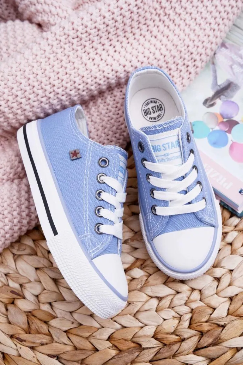 Best Trampki Dziecięce Big Star FF374203 Niebieskie Dzieci Chłopięce|Dziewczęce