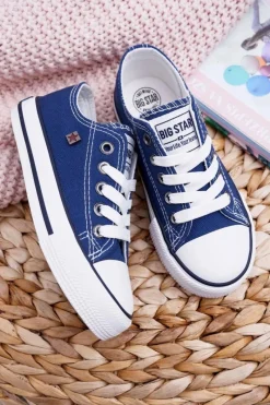 Hot Big Star Shoes Trampki Dziecięce Big Star FF374202 Granatowe Niebieski