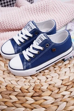 Hot Big Star Shoes Trampki Dziecięce Big Star FF374202 Granatowe Niebieski