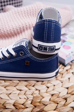 Hot Big Star Shoes Trampki Dziecięce Big Star FF374202 Granatowe Niebieski