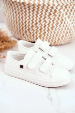 Big Star Shoes Trampki Dziecięce Big Star Na Rzepy Białe GG374010