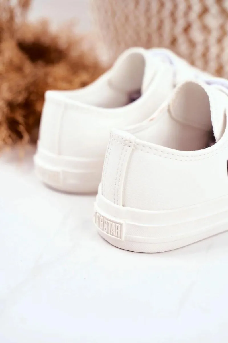 Big Star Shoes Trampki Dziecięce Big Star Na Rzepy Białe GG374010