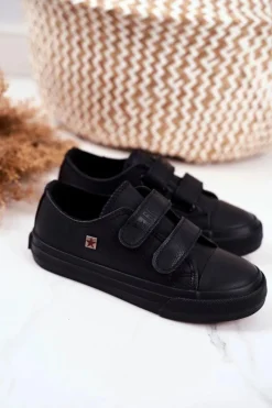 Discount Trampki Dziecięce Big Star Na Rzepy Czarne GG374009 Dzieci Chłopięce|Dziewczęce