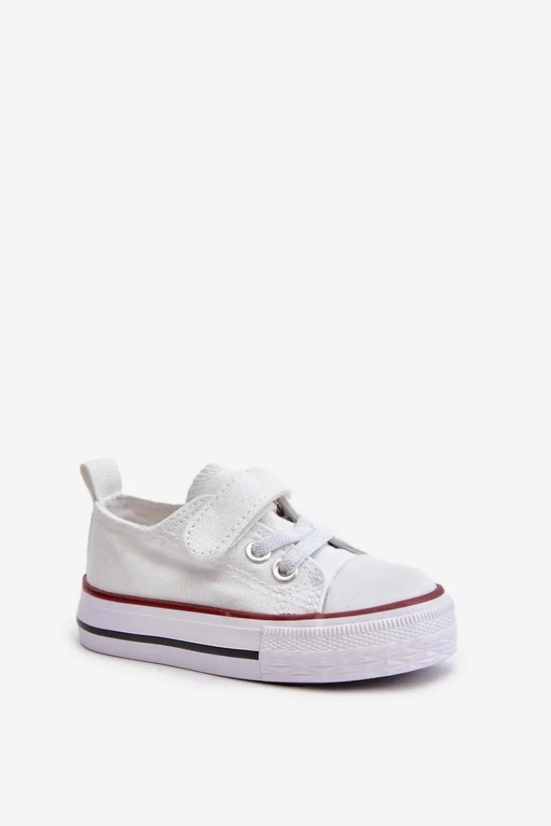 Outlet Boto Trampki Dziecięce Materiałowe Na Rzep Białe Daloma Biały