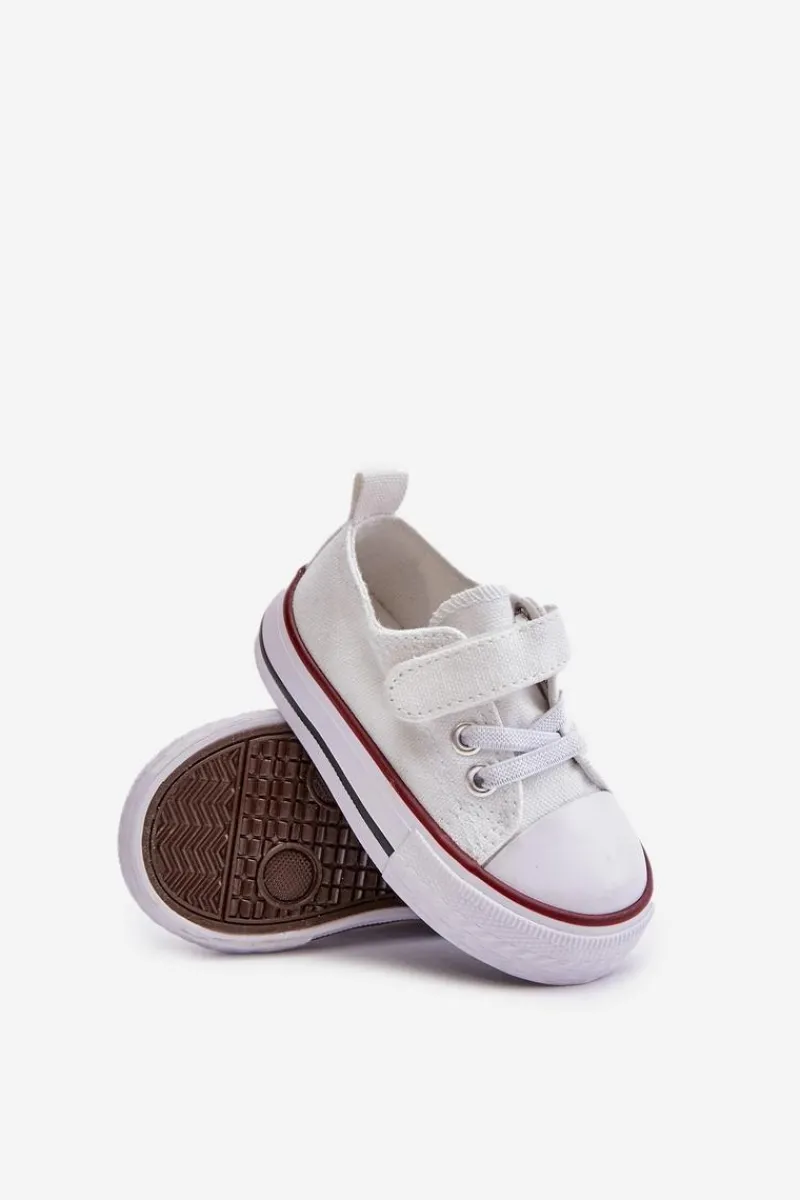 Outlet Boto Trampki Dziecięce Materiałowe Na Rzep Białe Daloma Biały