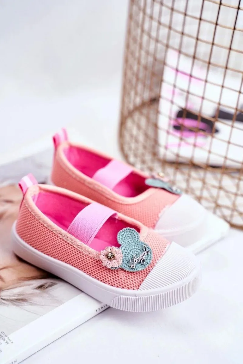 Best Trampki Dziecięce na Rzepy Łososiowe Estienne Dzieci Dziewczęce