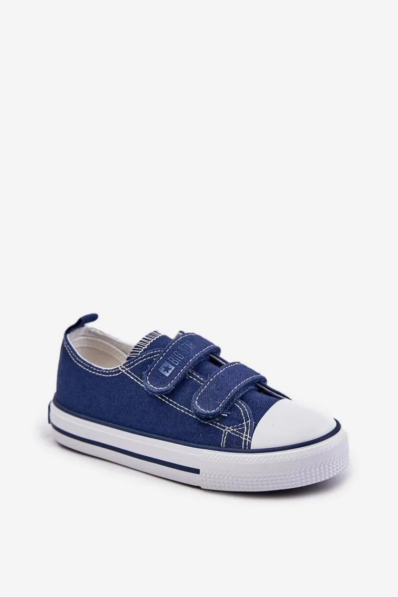 Chłopięce|Dziewczęce>Big Star Shoes Trampki Dziecięce Na Rzepy Big Star OO374010 Granatowe