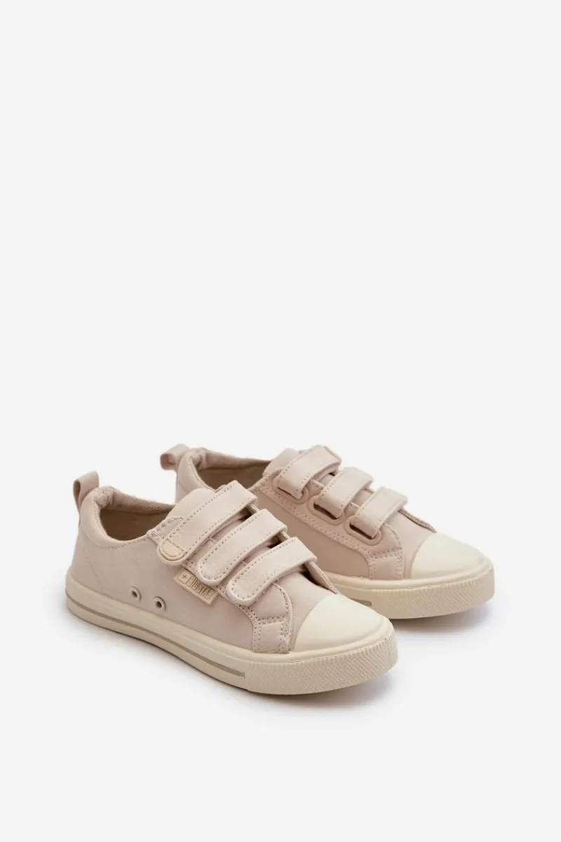 Chłopięce|Dziewczęce>Big Star Shoes Trampki Dziecięce Na Rzepy Big Star NN374119 Beżowe