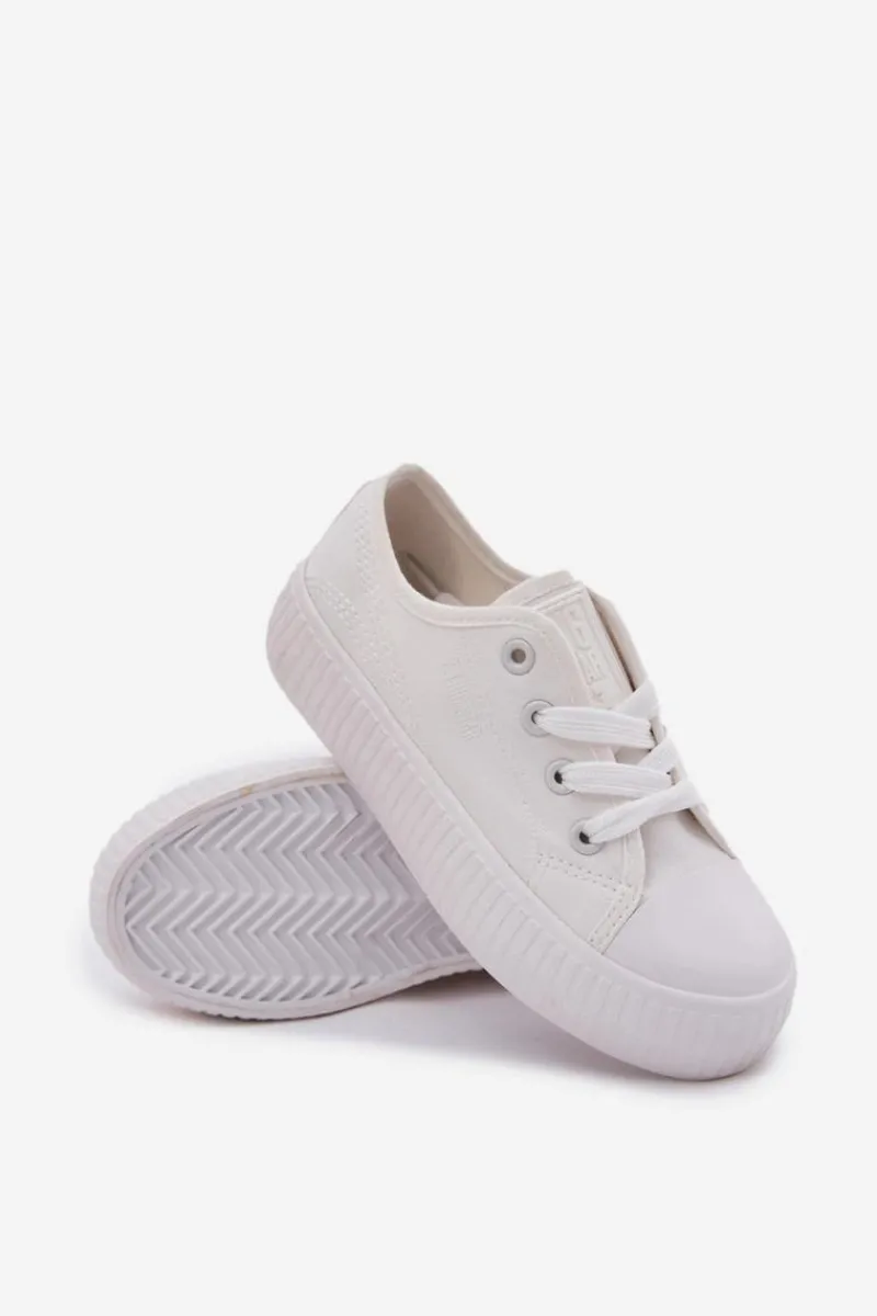 Chłopięce|Dziewczęce>Big Star Shoes Trampki Dziecięce Sznurowane Big Star RR374009 Białe Biały