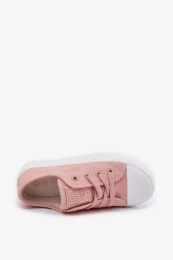 Best Big Star Shoes Trampki Dziecięce Sznurowane Big Star RR374011 Różowe Różowy