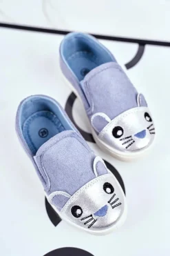 Sale Trampki Dziecięce Wsuwane Z Myszką Niebieskie Candys Dzieci Dziewczęce