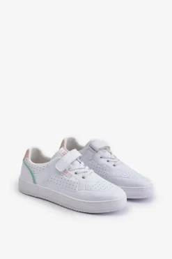 Clearance Trampki Dziecięce Z Eko Skóry Na Rzep Big Star OO374005 Białe Dzieci Chłopięce|Dziewczęce