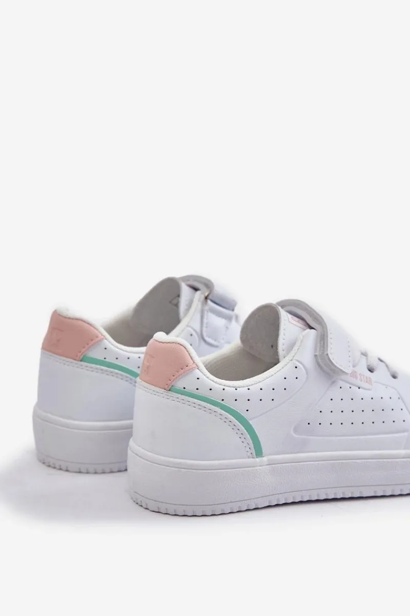 Clearance Trampki Dziecięce Z Eko Skóry Na Rzep Big Star OO374005 Białe Dzieci Chłopięce|Dziewczęce