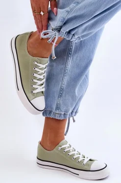 Trampki Damskie Niskie></noscript>Boto Trampki Klasyczne Niskie Damskie Jasnozielone Vegas