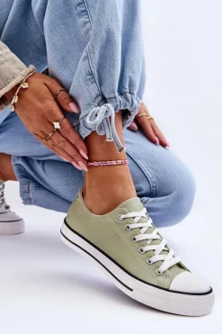 Trampki Damskie Niskie></noscript>Boto Trampki Klasyczne Niskie Damskie Jasnozielone Vegas