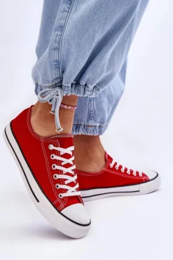 Trampki Damskie Niskie></noscript>Boto Trampki Klasyczne Niskie Damskie Czerwone Vegas