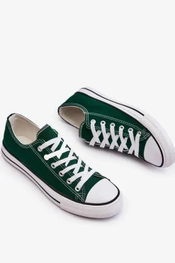 Trampki Damskie Niskie></noscript>Boto Trampki Klasyczne Niskie Damskie Zielone Vegas