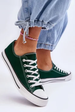 Trampki Damskie Niskie></noscript>Boto Trampki Klasyczne Niskie Damskie Zielone Vegas