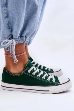 Trampki Damskie Niskie></noscript>Boto Trampki Klasyczne Niskie Damskie Zielone Vegas
