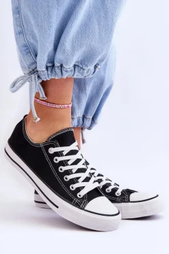 Outlet Trampki Klasyczne Niskie Damskie Czarne Vegas Damskie Trampki Damskie Niskie