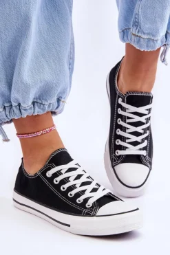 Outlet Trampki Klasyczne Niskie Damskie Czarne Vegas Damskie Trampki Damskie Niskie