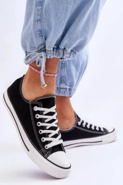 Outlet Trampki Klasyczne Niskie Damskie Czarne Vegas Damskie Trampki Damskie Niskie