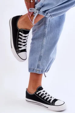 Outlet Trampki Klasyczne Niskie Damskie Czarne Vegas Damskie Trampki Damskie Niskie