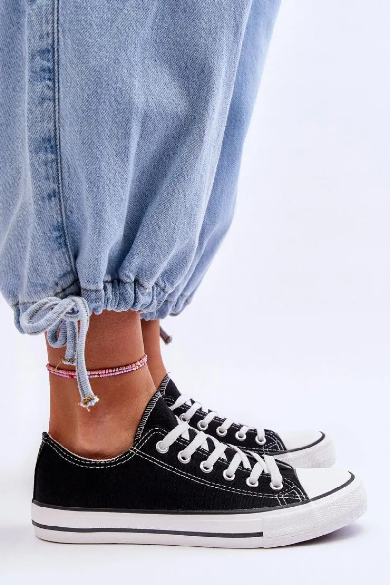 Outlet Trampki Klasyczne Niskie Damskie Czarne Vegas Damskie Trampki Damskie Niskie