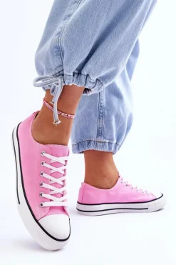 Sale Boto Trampki Klasyczne Niskie Damskie Różowe Vegas