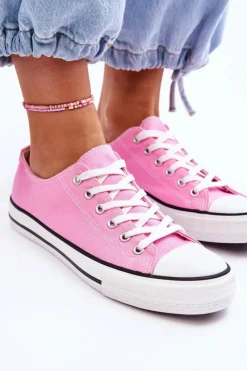 Sale Boto Trampki Klasyczne Niskie Damskie Różowe Vegas