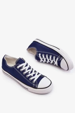 Trampki Damskie Niskie></noscript>Boto Trampki Klasyczne Niskie Damskie Granatowe Vegas Niebieski