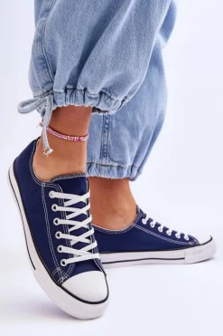 Trampki Damskie Niskie></noscript>Boto Trampki Klasyczne Niskie Damskie Granatowe Vegas Niebieski