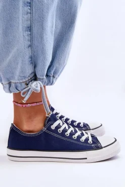 Trampki Damskie Niskie></noscript>Boto Trampki Klasyczne Niskie Damskie Granatowe Vegas Niebieski