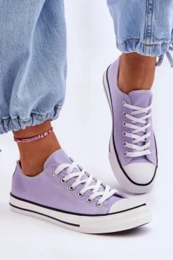 Sale Boto Trampki Klasyczne Niskie Damskie Fioletowe Vegas