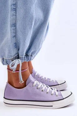 Sale Boto Trampki Klasyczne Niskie Damskie Fioletowe Vegas