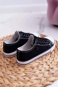 Trampki Damskie Niskie>Boto Trampki Młodzieżowe Damskie Buty Czarne Justika