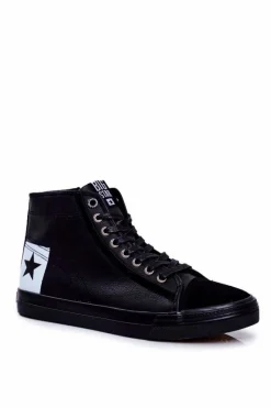 Clearance Trampki Męskie Big Star Czarne EE174066 Męskie Trampki Męskie Big Star|Trampki Wysokie