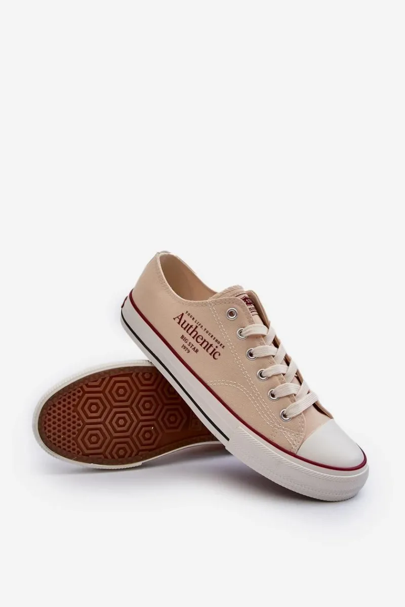 Outlet Trampki Męskie Big Star NN174058 Beżowe Męskie Trampki Męskie Big Star|Trampki Niskie