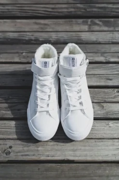 Outlet Big Star Shoes Trampki Męskie Big Star Ocieplane Białe Y174024FW Biały